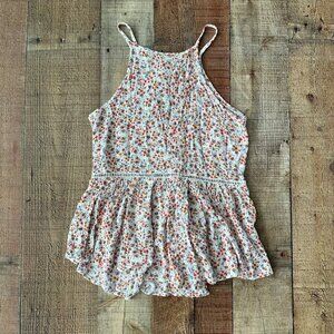 North end women’s button front mini floral cami tank summer top -S